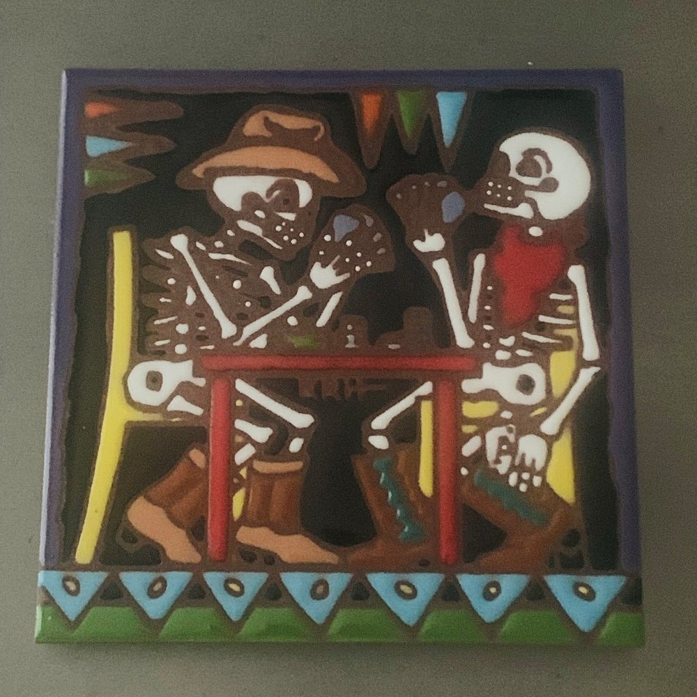 Day of the Dead Decorative Tile - Playing Cards